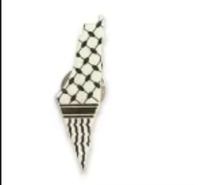 Assorted Map Shaped Pins - Silver Kuffiyeh