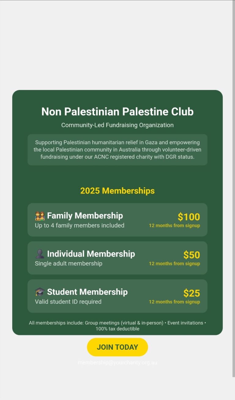 Non Palestinian Palestine Club Membership