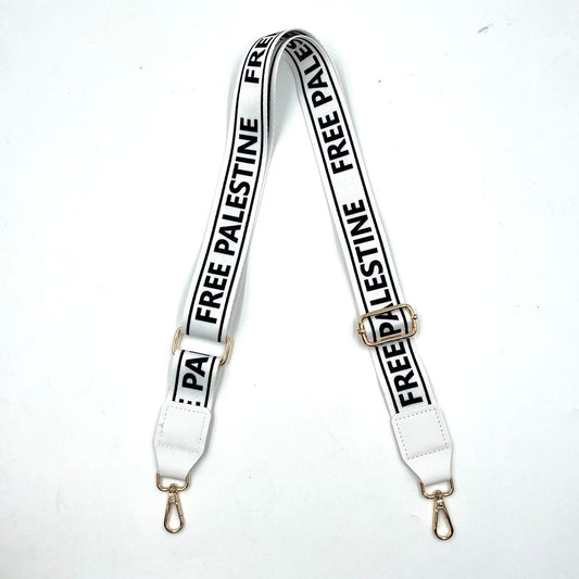 Assorted Handbag Straps - White Free Palestine