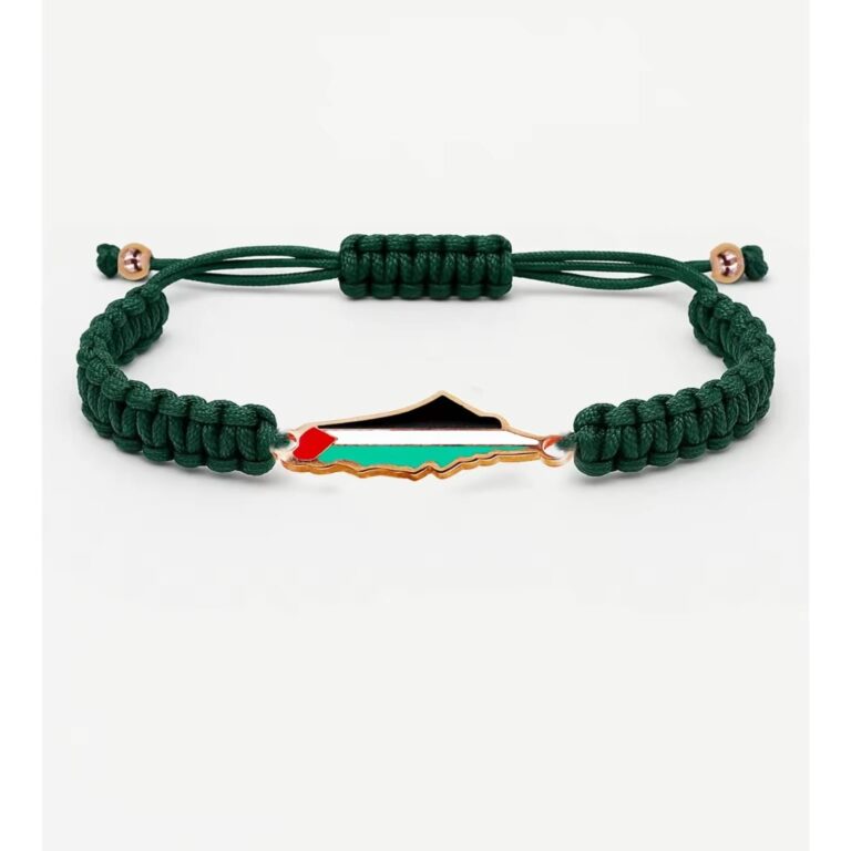 Handcrafted Palestinian Friendship Bracelets - Assortment - Green Braided Map