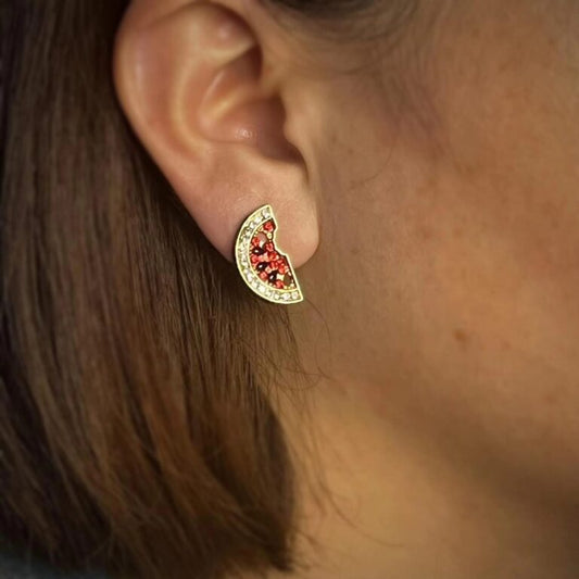 Jeweled Watermelon Earrings