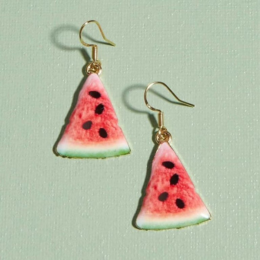 Jeweled Watermelon Earrings - Watermelon Hanging