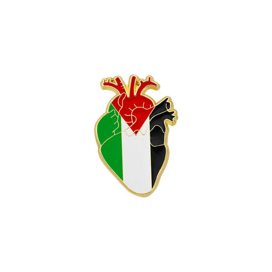 Assorted Palestinian Shaped Pins And Designs - Heart Beat