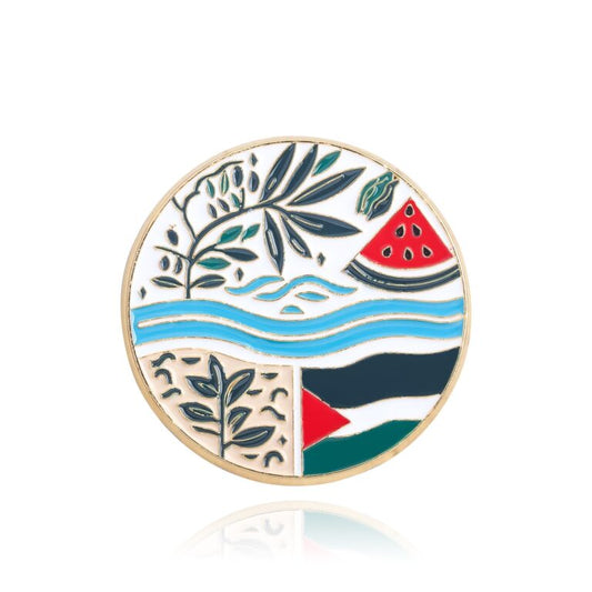 Assorted Palestinian Shaped Pins And Designs - Olive Theme