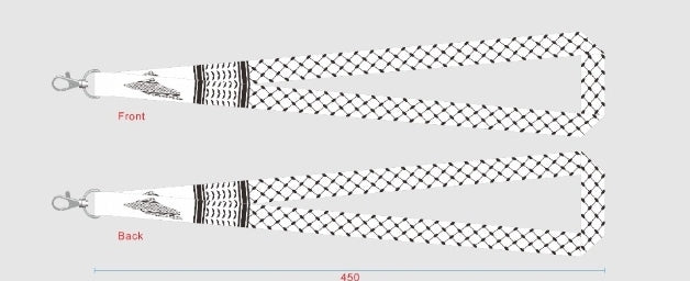 Assorted Lanyard Designs - White Kuffiyeh