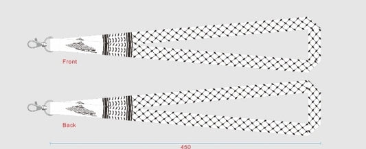Assorted Lanyard Designs - White Kuffiyeh