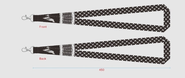 Assorted Lanyard Designs - Black Kuffiyeh