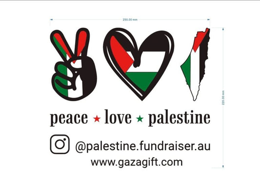 Car Decal stickers - Peace-Love-Palestine